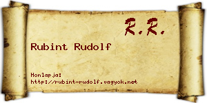 Rubint Rudolf névjegykártya